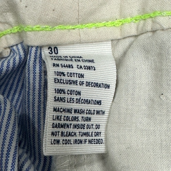 Men's American Eagle AEO 30 Small Shorts Pin Stripes Blue White Chino Khakis NWT - Picture 9 of 9